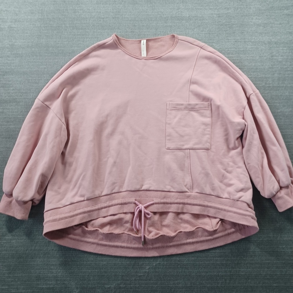 Nap Sweater Pullover Women XS Pink Puff‎ Sleeve Classic Casual Knit Lounge Crew